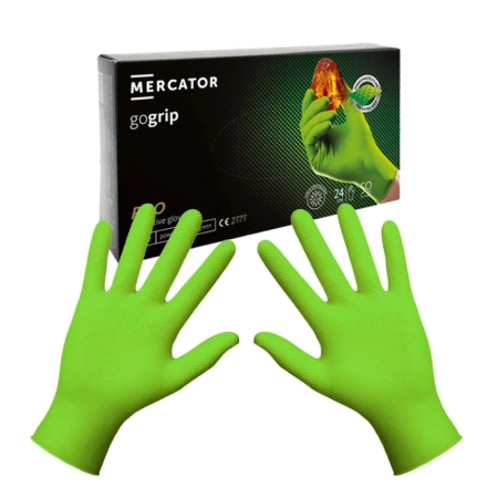 Rękawiczki nitrylowe XL zielone Mercator Gogrip green 50szt