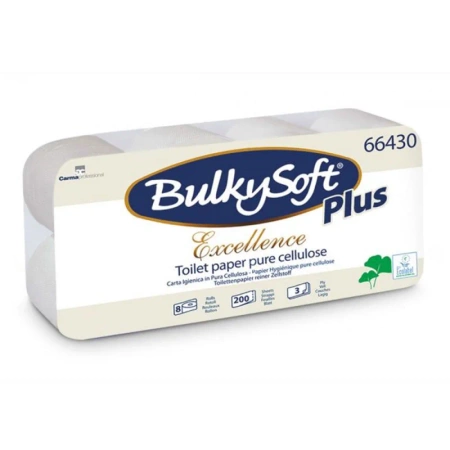 Papier toaletowy mocny 23m biały 3 warstwy Bulkysoft Excelence 8 rolek