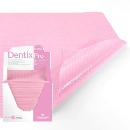 Serweta dentystyczna 33cm x 48cm różowa podfoliowana 54g DentixPro 480szt