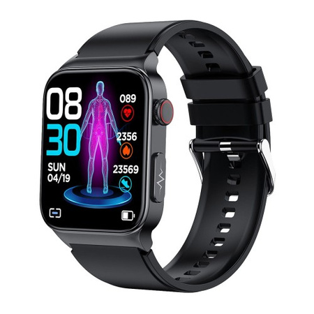 Kardiowatch zegarek do mierzenia cukru zegarek z EKG czarny 1szt