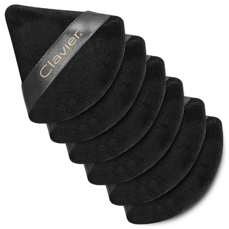 Puszek trójkątny do pudru Clavier, czarny 6szt.