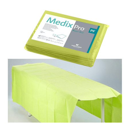 Prześcieradło jednorazowe 150cm x 210cm limonkowe podfoliowane 54g MedixPro 5szt