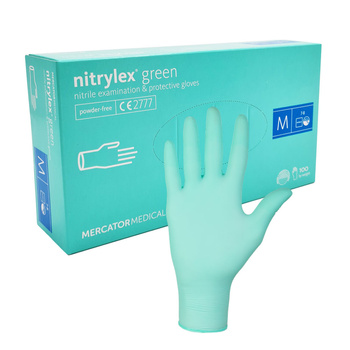 Rękawiczki nitrylowe M zielone Mercator Nitrylex Green 100sztuk