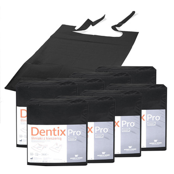Śliniak dentystyczny z kieszonką 39cm x 48cm czarny podfoliowany 54g DentixPro 400szt