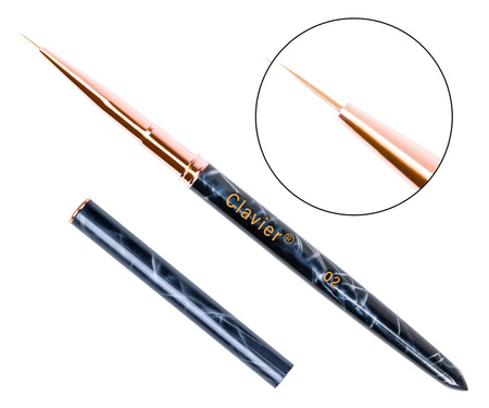 Pędzelek do zdobień cienki precyzyjny 9mm - granatowy - 02 MARBLE