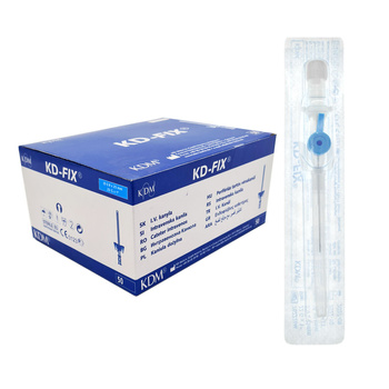 Wenflon niebieski 22G 0,9mm x 25mm kaniula dożylna KD-Fix 50szt