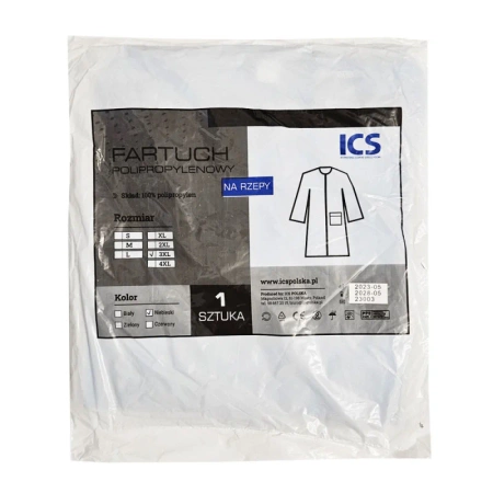 Fartuch jednorazowy niebieski XXXL na rzepy (flizelina 22g) 100szt