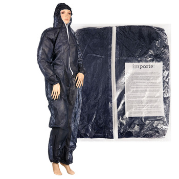 Kombinezon ochronny granatowy XXL włókninowy z kapturem 1szt