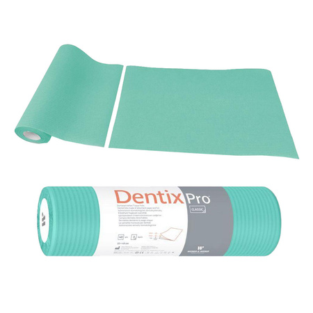 Serweta dentystyczna na rolce 33cm x 48cm zielona podfoliowana 54g DentixPro 40szt