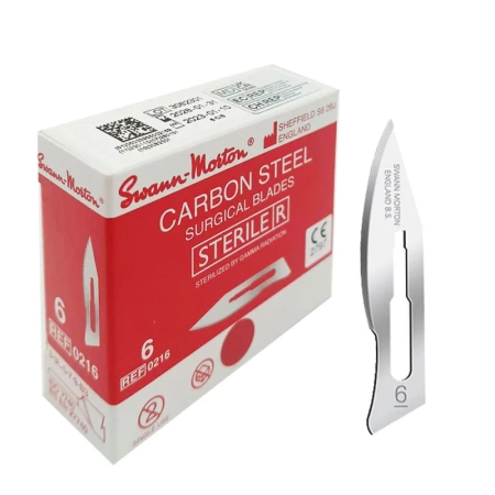 Ostrze chirurgiczne 6 sterylne 100szt stal węglowa Swann-Morton