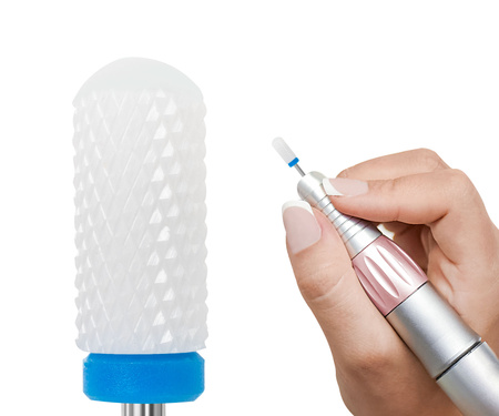 Frez Ceramiczny, Walec 3/32″ BARREL BALL (M), średni (niebieski)