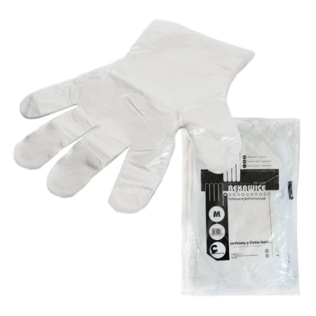 Rękawiczki foliowe zrywki jednorazowe rozmiar M 100szt