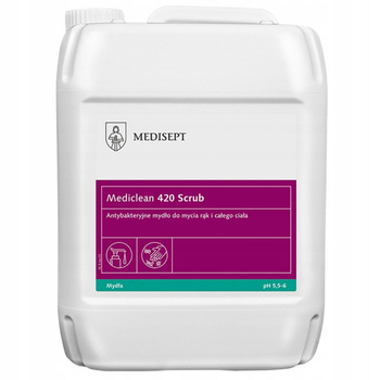 Antybakteryjne mydło w płynie do mycia rąk i całego ciała Mediclean 420 scrub 5l
