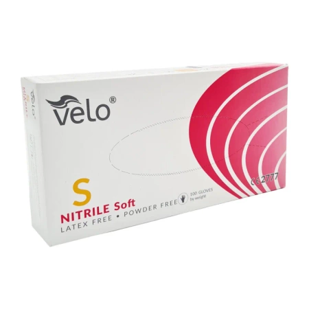 Rękawiczki nitrylowe S niebieskie Velo 100sztuk karton 10op