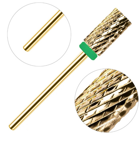 Frez Karbidowy z Węglika Spiekanego, walec 3/32 Large Barrel Gold(C)-zielony (mocny)