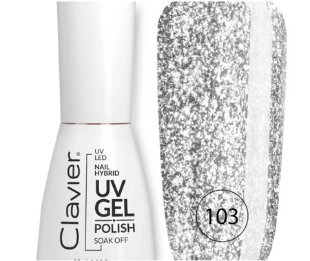 Lakier Hybrydowy do Paznokci Clavier Luxury – Silver Mine – 103