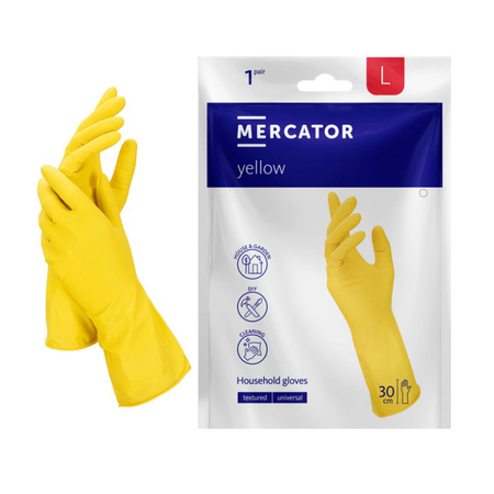 Rękawiczki gumowe L gospodarcze żółte lateksowe Ideall Yellow 1 para