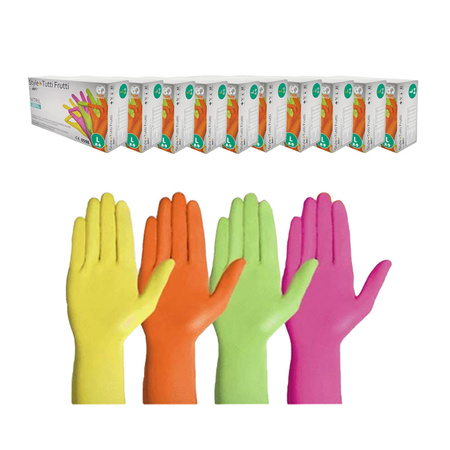 Rękawiczki nitrylowe L kolorowe Ampri Style Tutti Frutti 96sztuk karton 10op