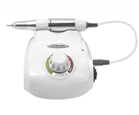 Profesjonalna frezarka do paznokci w eleganckim białym kolorze, idealna do precyzyjnego manicure i pedicure w domowym zaciszu lub w salonie kosmetycznym.