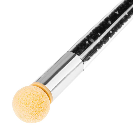 Pędzelek do ombre gąbki stempel do lakierów hybryd, kryształki czarne