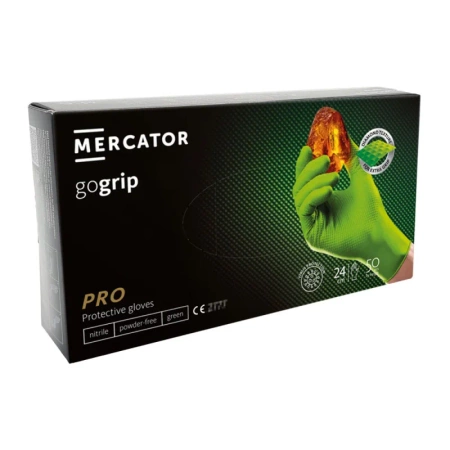 Rękawiczki nitrylowe M zielone Mercator Gogrip green 50szt
