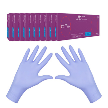 Rękawiczki nitrylowe M fioletowe Mercator Nitrylex Complete 100sztuk karton 10op