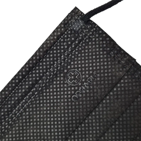 Kolorowa maseczka chirurgiczna medyczna 3-warstwy typ IIR czarna 50 szt czarny