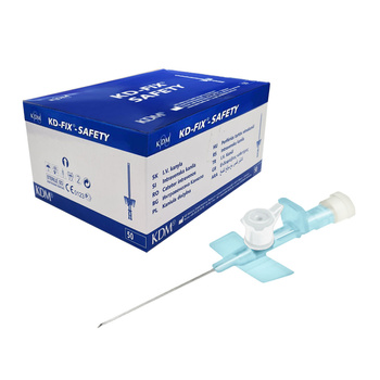 Wenflon bezpieczny biały 17G 1,5mm x 45mm kaniula dożylna z samozamykającym się korkiem KD-Fix Safety 50szt