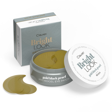 Żelowe płatki pod oczy Bright Look Clavier, gold black pearl, 60szt