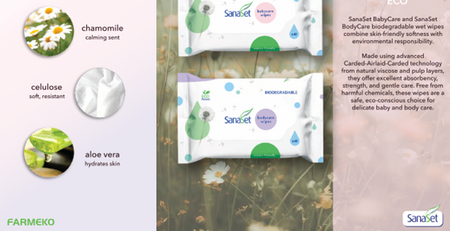 Chusteczki nawilżane biodegradowalne SanaSet Baby Care