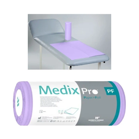 Podkład higieniczny na rolce 50cm x 80cm fioletowy podfoliowany 54g MedixPro 225szt