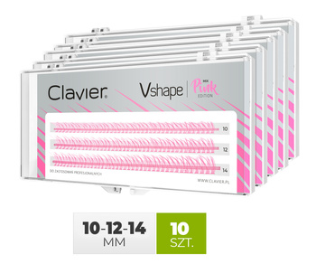 Kępki - Vshape Colour Edition 10/12/14mm, opakowanie 10 szt. - PINK, Mix