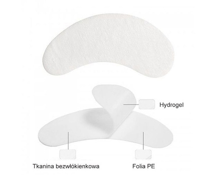Płatki pod Oczy - 100szt. Eye Gel Patch, HydroGel, do Rzęs - 50 - par SREBRNO-RÓŻOWE