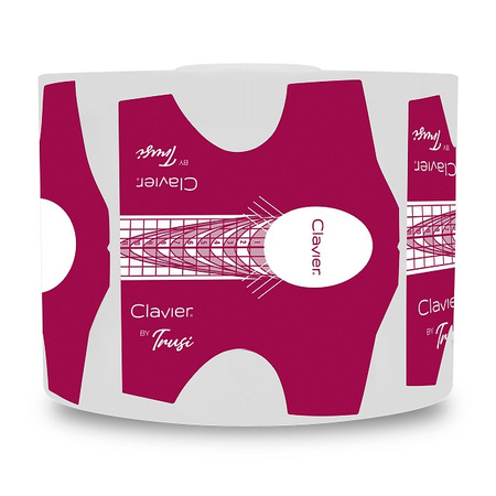 Szablony do przedłużania paznokci by Trusi, motylki Clavier 500 szt. w rolce, bordowe