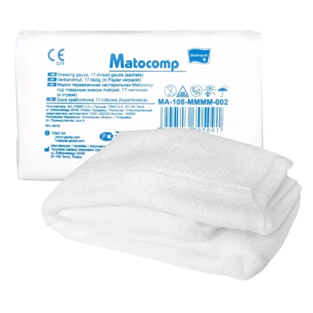 Gaza opatrunkowa Matocomp niejałowa 13 nitkowa 1/2m2 50 szt