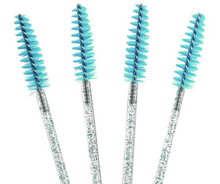 Szczoteczka Spiralka - do Rzęs i Brwi, 50 szt. - kolor turkusowy