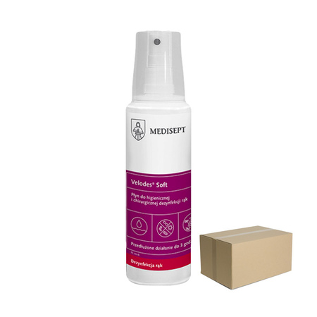 Alkoholowy płyn do higienicznej i chirurgicznej dezynfekcji rąk Velodes Silk 250ml 20op