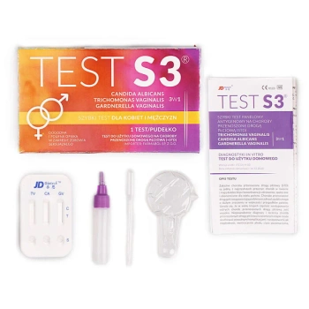Test S3 do wykrycia chorób intymnych 3w1 Candida Albicans, Trichomonas vaginalis, Gardnerella vaginalis
