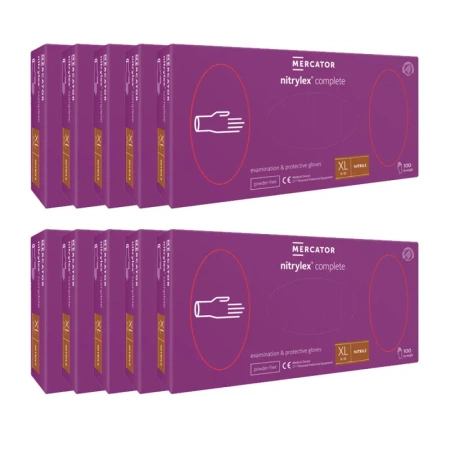 Rękawiczki nitrylowe XL fioletowe Mercator Nitrylex Complete 100sztuk karton 10op