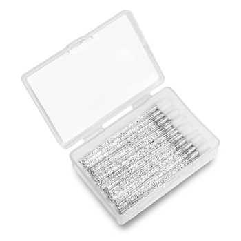 Aplikatory do błyszczyka w etui - brokat czarny, 50szt.