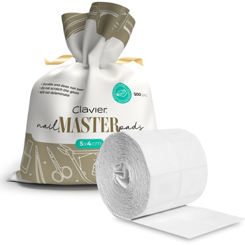 Waciki bezpyłowe Clavier nail MASTER pads, 12-warstwowe, rolka 500szt. , 1000 szt.rolek
