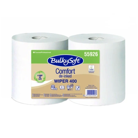 Czyściwo papierowe ekonomiczne długie 400m 2 warstwy Bulkysoft Comfort de-inked 6 rolek