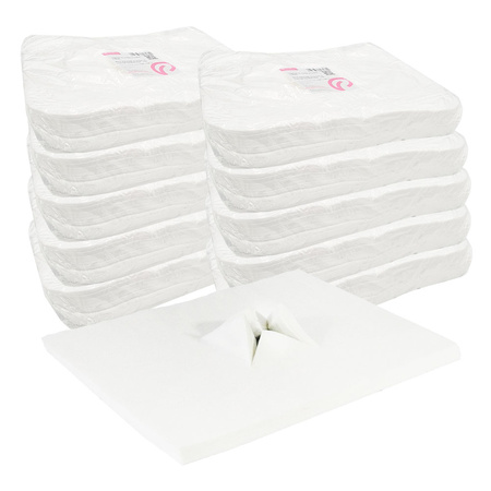 Podkład higieniczny pod głowę z nacięciem x na twarz biały 100szt x 10op