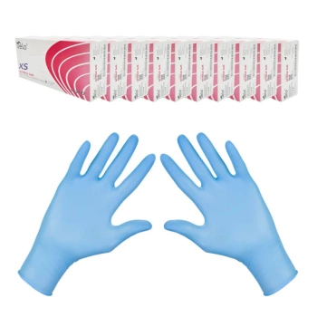 Rękawiczki nitrylowe XS niebieskie Velo 100sztuk karton 10op