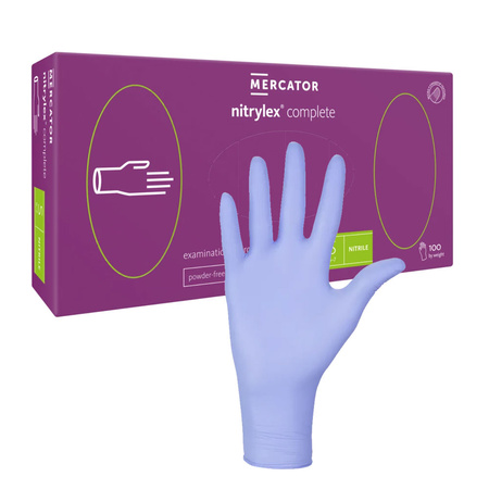 Rękawiczki nitrylowe S fioletowe Mercator Nitrylex Complete 100sztuk