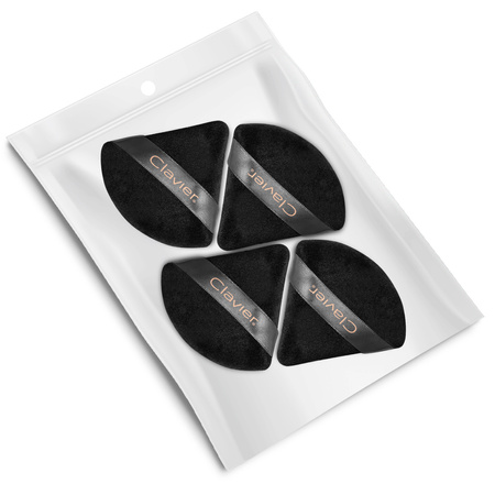 Puszek trójkątny do pudru Clavier, czarny 4szt.