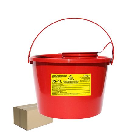 Pojemnik na odpady medyczne 3,5-4l czerwony Intergos 50szt