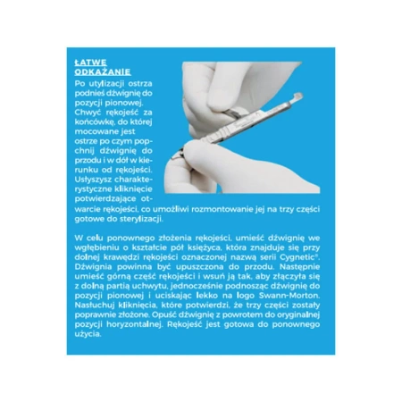 Ostrze chirurgiczne Cygnetic 20 do ortopedii sterylne 50szt stal nierdzewna Swann-Morton