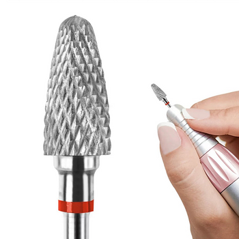 Frez Karbidowy z Węglika Spiekanego, stożek 3/32 Tirch Cylinder (F)-czerwony (delikatny)