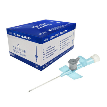 Wenflon bezpieczny szary 16G 1,7mm x 45mm kaniula dożylna z samozamykającym się korkiem KD-Fix Safety 50szt